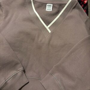 PINK Victoria's Secret Taupe V-Neck Sweater